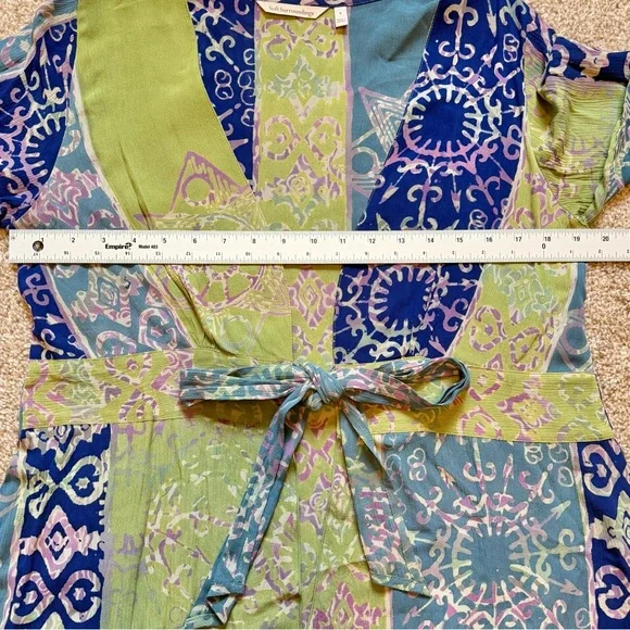 Soft Surroundings Kaleidoscope Handkerchief Tie Front Patchwork Shirt Boho Small - Picture 9 of 11